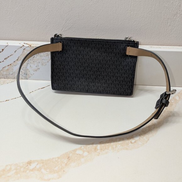 Michael Kors belt bag, NWOT, size small, embossed MKs, decorative zipper chain. - Picture 3 of 3